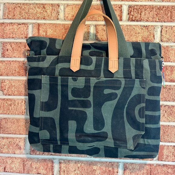 NWT Ubuntu Life  Commuter Tote Bag Safari Kuba Print - Picture 8 of 16